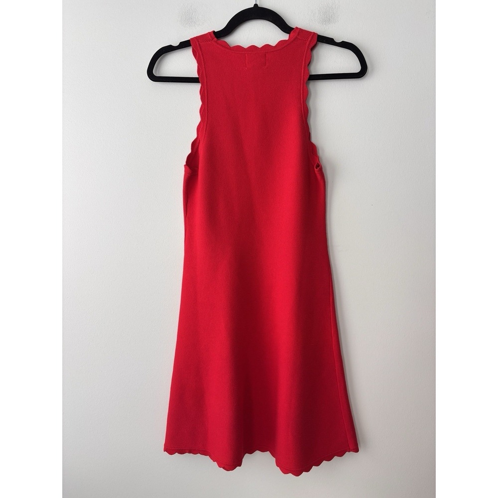 H&M Scalloped Red Knit Mini A-Line Dress Size Small NEW Preppy Classic Summer - Picture 8 of 10